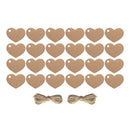 Pack of 24 Plain Rustic Eid Gift Labels with Twine