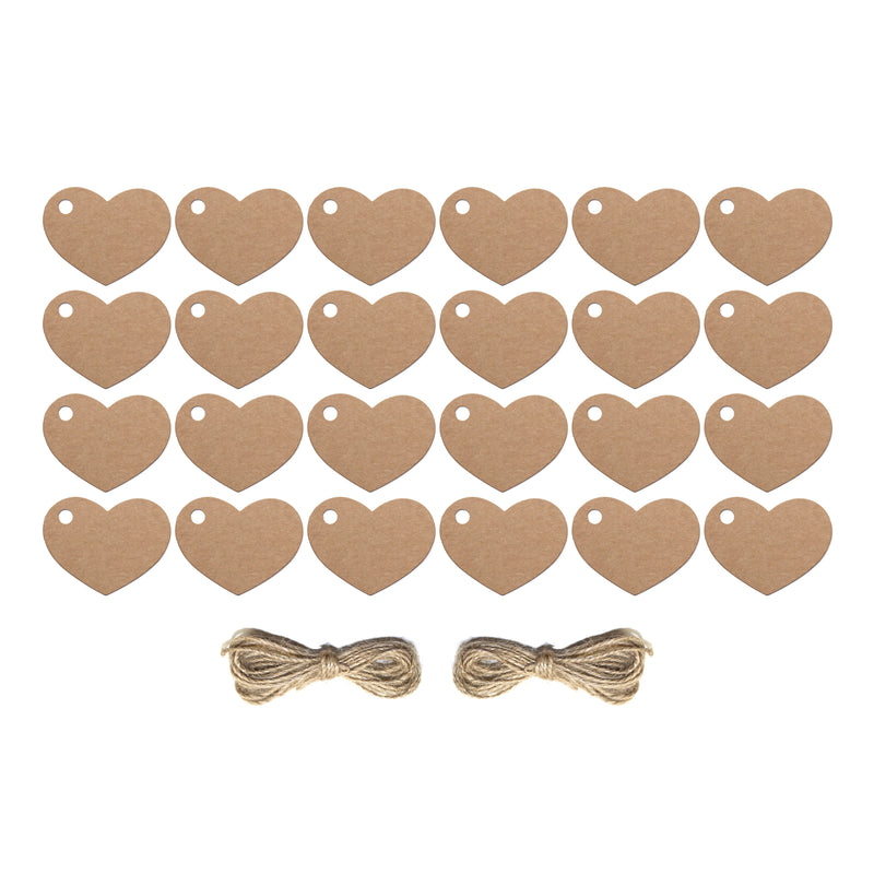 Pack of 24 Plain Rustic Eid Gift Labels with Twine