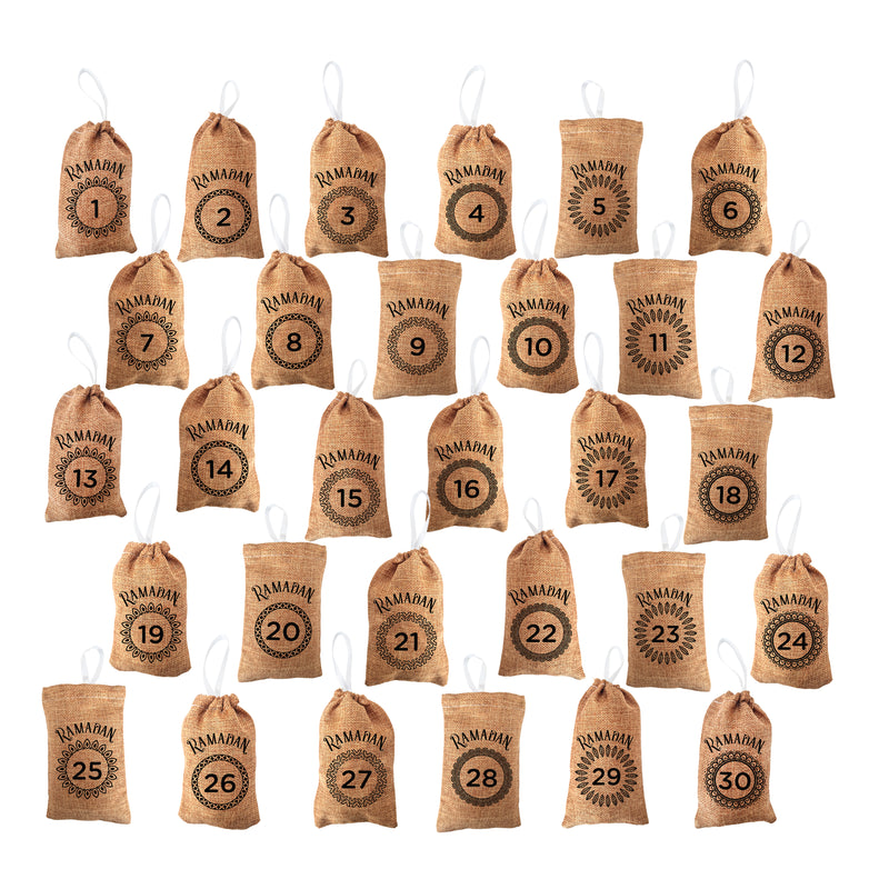 Individual Hessian Numbered Ramadan Hanging Calendar Bunting