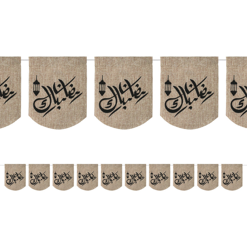 Hessian Arabic Bunting, Balloons & Wooden Hanging Decorations Set 35/21