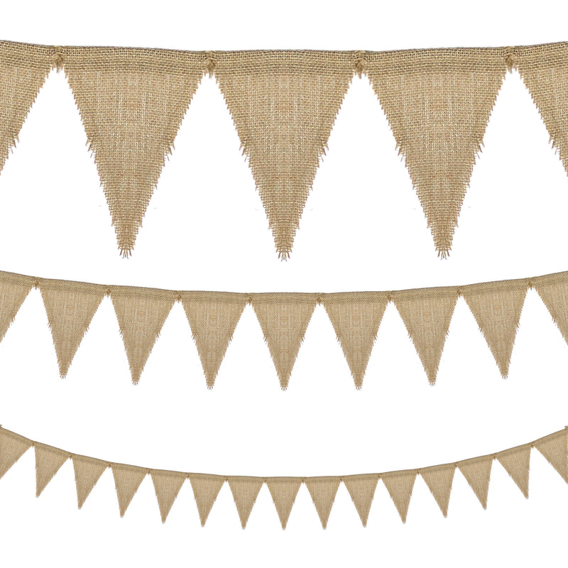 Plain Natural Hessian Triangle Flag Eid Decoration Bunting