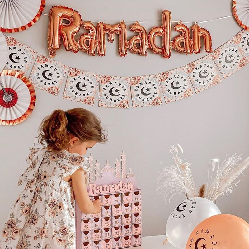 Rose Gold 'Ramadan' Joined Foil Letter Balloon (132x32cm)