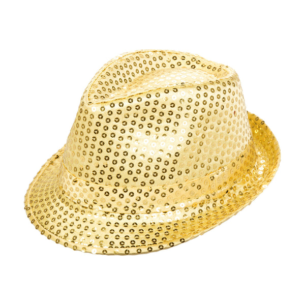 Gold Sequin Fedora Eid Party Dress Up Hat