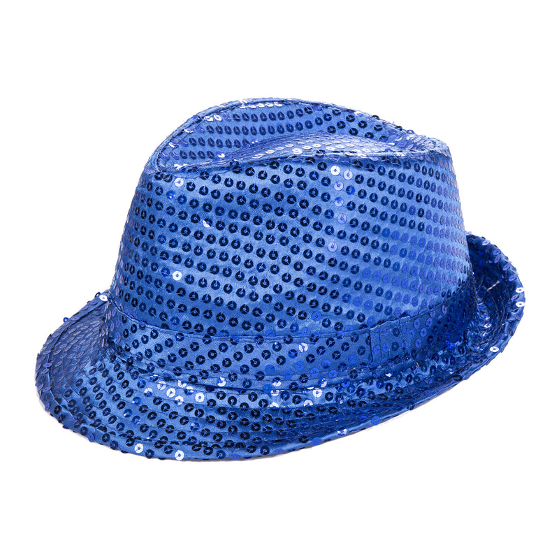 Blue Sequin Fedora Eid Party Dress Up Hat