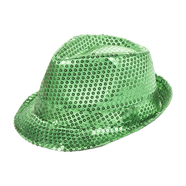 Green Sequin Fedora Eid Party Dress Up Hat