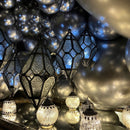 Small Diamond Zinc Finish Metal Tea Light Candle Hanging Lantern (NS-771S)