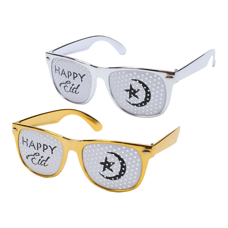 'Happy Eid' Star & Crescent Perforated Novelty Glasses