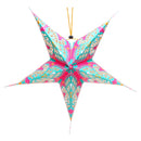 Pack of 2 Pink & Turquoise Large Paper Hanging Star Eid Decoration