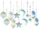 Pack of 12 Iridescent Lantern, Moon & Stars Hanging Mobile Decorations