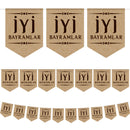 İyi Bayramlar Turkish Hessian Eid Bunting - 2 meters