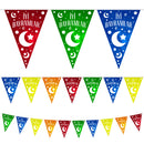 Multicolour İyi Bayramlar Turkish Plastic Triangle Bunting - 10 meters
