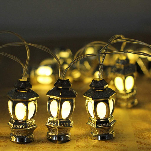 2.5m / 20 LED Gold Lanterns Eid / Ramadan Battery Powered Fairy Lights