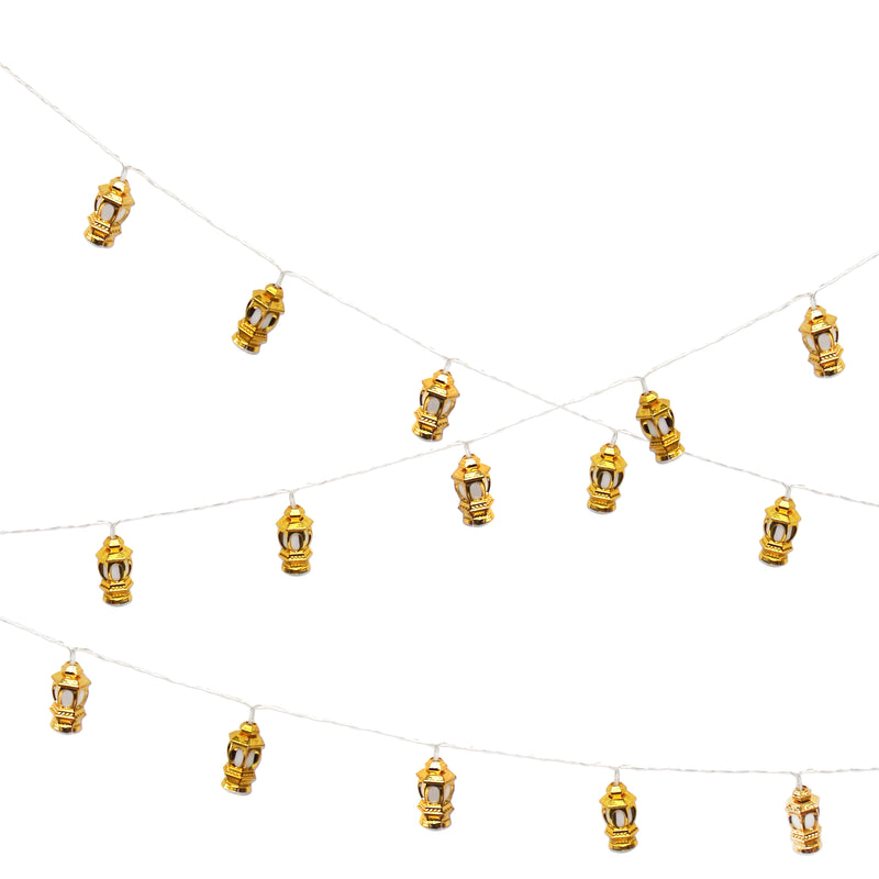 2.5m / 20 LED Gold Lanterns Eid / Ramadan Battery Powered Fairy Lights (EIDL02)