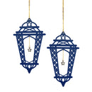 Blue Wooden Crosshatch Ramadan / Eid Lantern Hanging Decorations