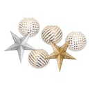 Gold & Silver Paper Hanging Stars & Lantern Set