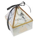 White Marble Effect 'Eid Mubarak' Pyramid Gift & Treat Celebration Box 6 Pack