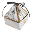 White Marble Effect 'Eid Mubarak' Pyramid Gift & Treat Celebration Box 6 Pack