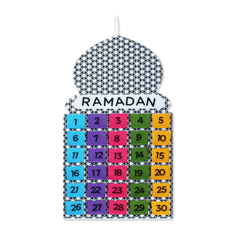 Geometric Mosque Shape Multicolour Pocket Felt Ramadan Advent Calendar