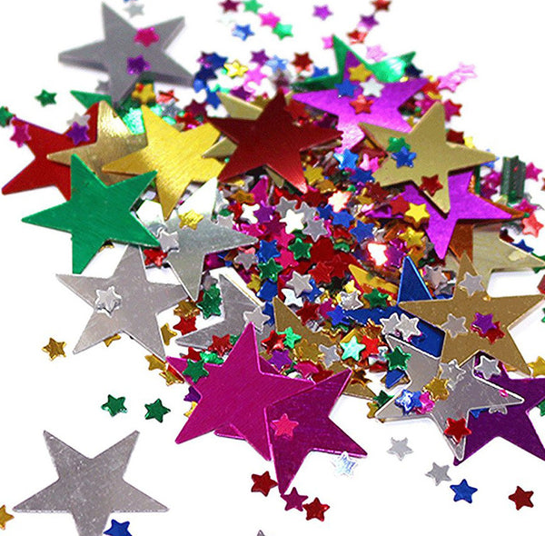 Multicolour Large & Mini Metallic Star Shaped Eid Table Confetti
