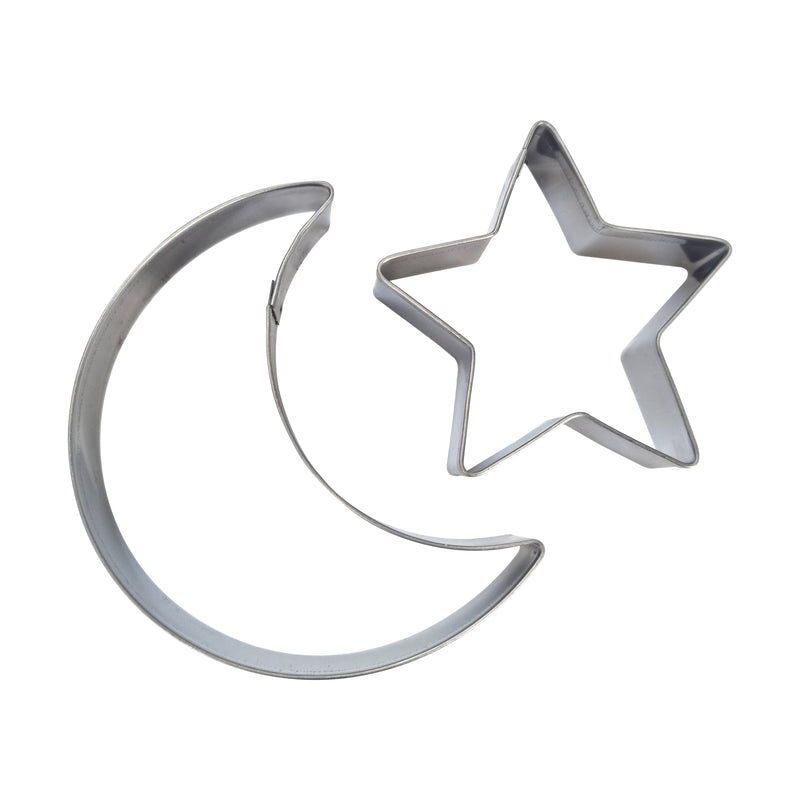 2pc (10cm) Crescent Moon & Star Cookie / Pastry Cutters