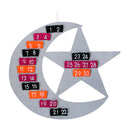 Grey Crescent Moon & Star Felt Ramadan Calendar