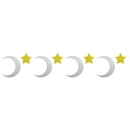 Gold & Silver Glitter Crescent Moon & Star Bunting - 2 meters