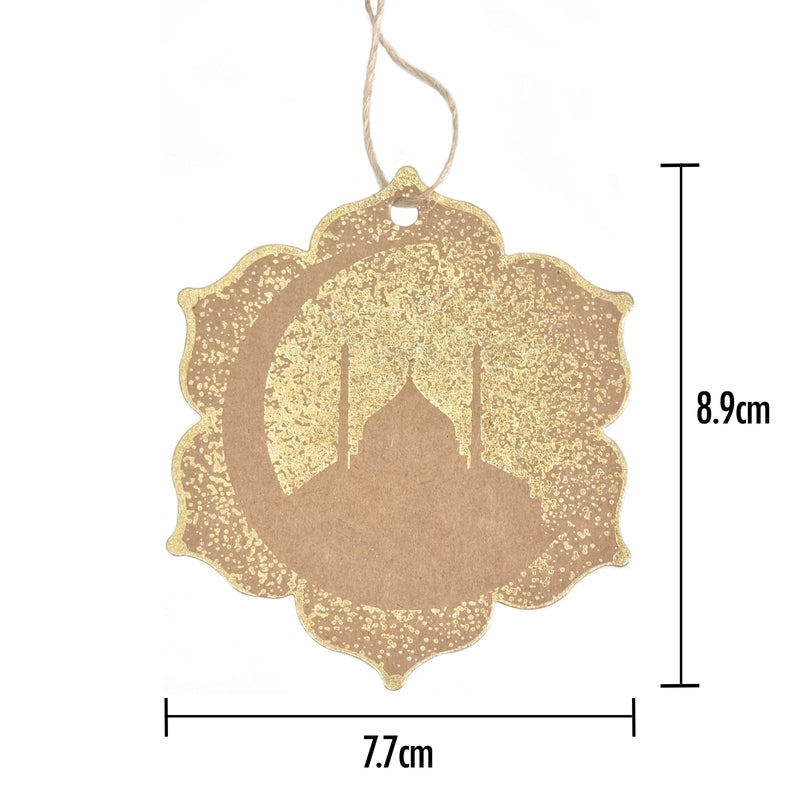 Pack of 20 Gift Tags With Natural Hessian String - Mosque Flower