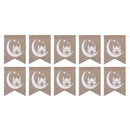 Hessian Mosque & Moon Eid Mubarak Pennant Bunting - 2 meters