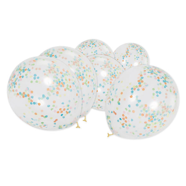 Multicolour Confetti Clear Eid & Ramadan Balloons (9 Pack)