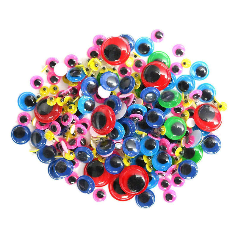 Pack of 200 Assorted Size Multicolour Arts & Craft Googly Eyes