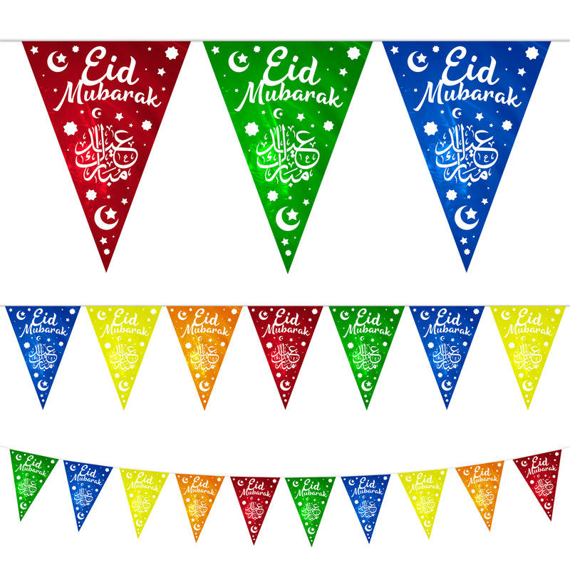 Multicolour Eid Mubarak Ramadan Moon & Stars Bunting