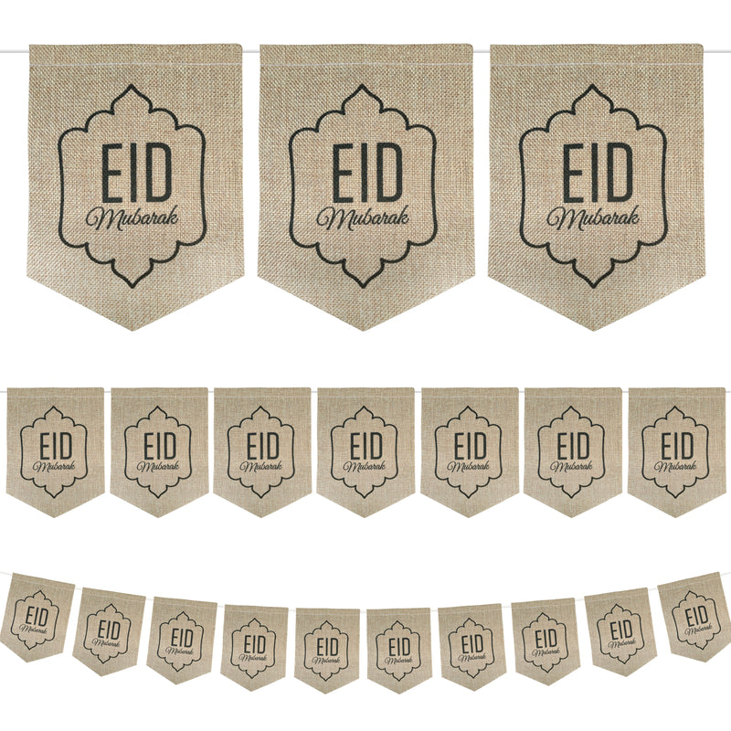 Eid Mubarak Lantern Hessian Bunting - 2 meters