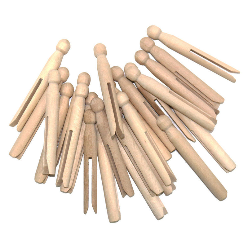 Pack of 12 Natural Wooden Eid Arts & Crafts Dolly Pegs