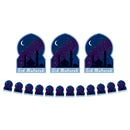 Night Sky Mosque Silhouette Eid Mubarak Card Bunting - 3 meters