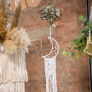 Large White Fabric Dreamcatcher Crescent Moon Hanging Decoration