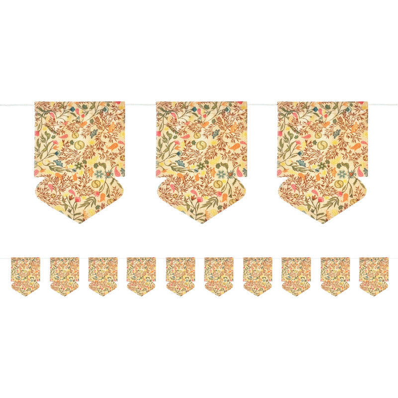 South Asia Paisley Pattern Natural Hessian Pennant Bunting - 2m