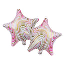 Pack of 2 Pink Marble Star Eid & Ramadan Foil Balloon (45cm)