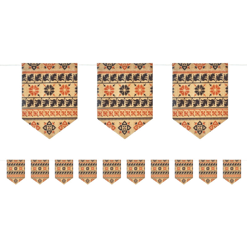 Palestine Embroidery Inspired Natural Hessian Pennant Bunting - 2m