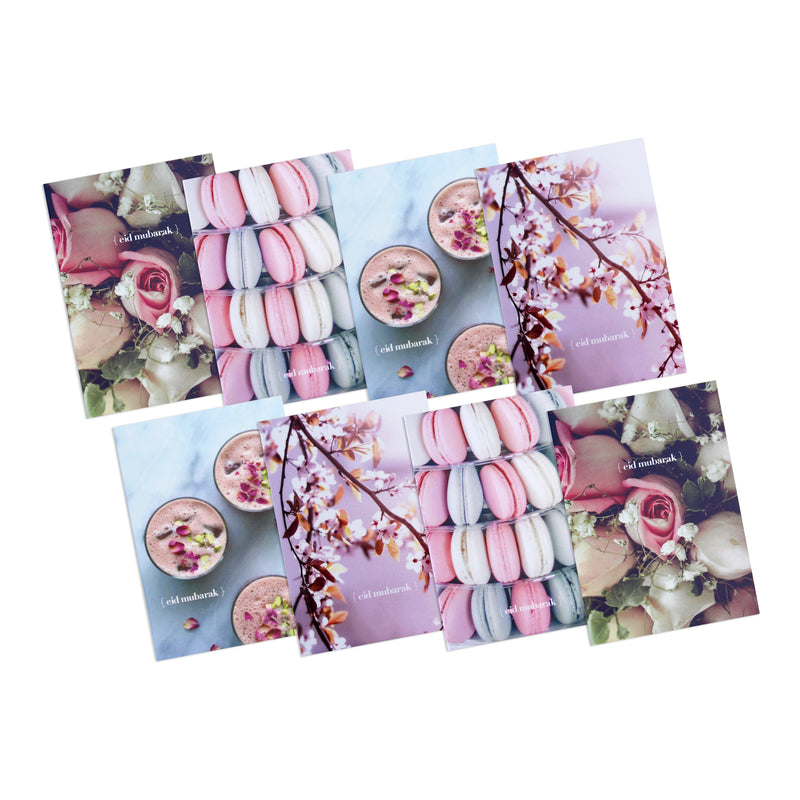 Pack of 8 Mini Assorted Pastel Eid Mubarak Cards