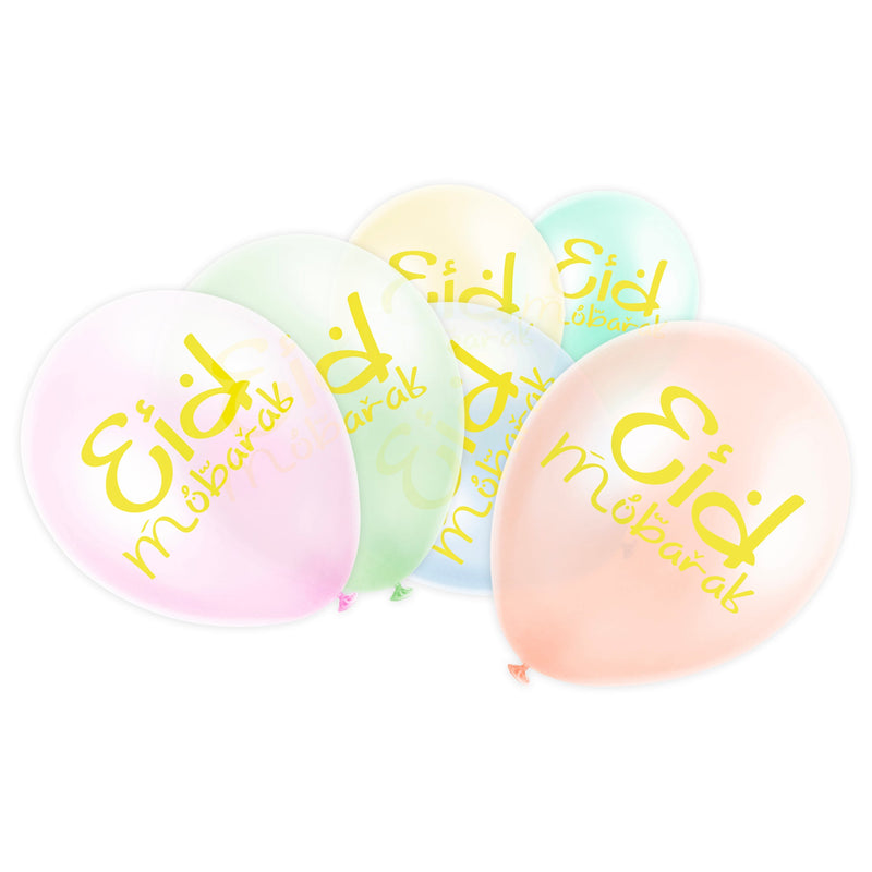 Pastel 'Eid Mubarak' Bunting, Fans, Foil Balloon & Confetti Balloons Set (Set 22-5)