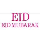 Pink Glitter Letter Eid Mubarak Hanging Bunting Decoration - 2 meters