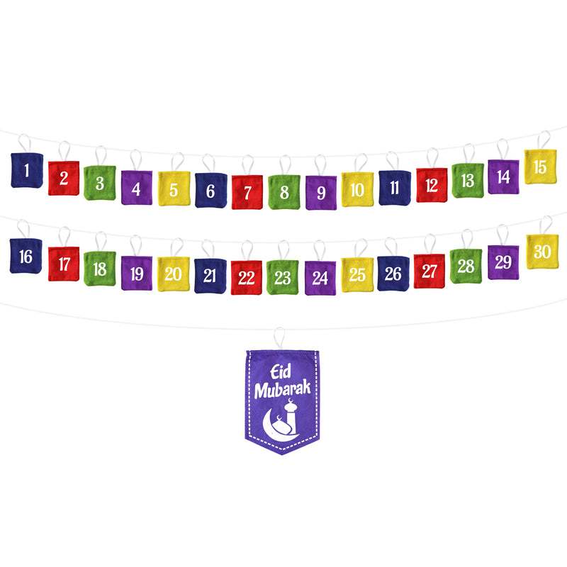 Multicolour Ramadan Calendar Felt Bunting