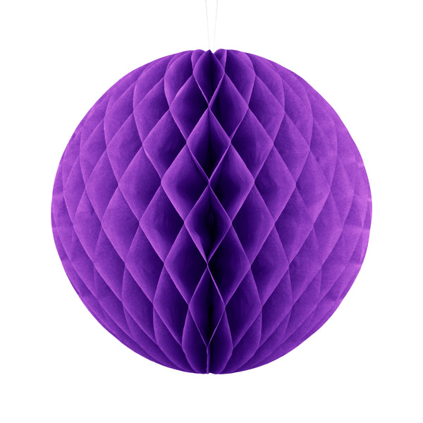 Purple Paper Hanging Honeycomb Sphere Balls Eid Party Decoration