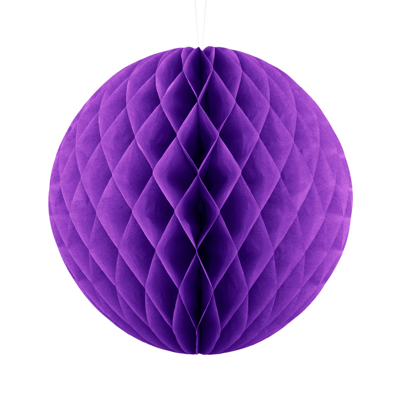 Pack of 2 Purple Paper Hanging Honeycomb Sphere Balls Eid Party Decoration
