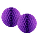 Pack of 2 Purple Paper Hanging Honeycomb Sphere Balls Eid Party Decoration