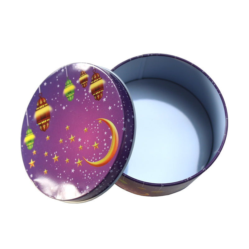 Set of 4 Purple Moon & Lantern Decorative Iftar Treat Tins