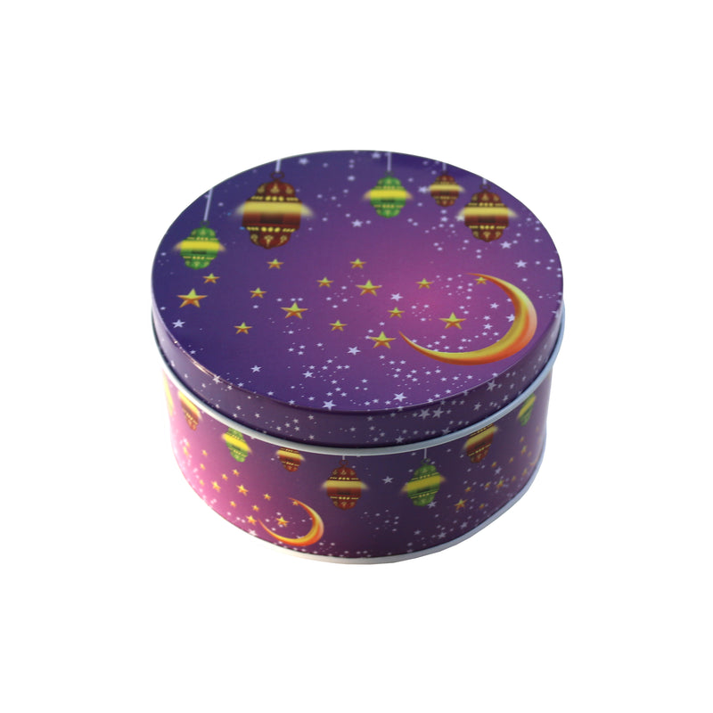 Set of 4 Purple Moon & Lantern Decorative Iftar Treat Tins