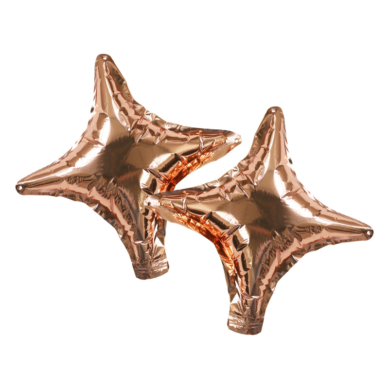 Pack of 4 Rose Gold 4 Point Mini Star Eid & Ramadan Foil Balloon (20cm)