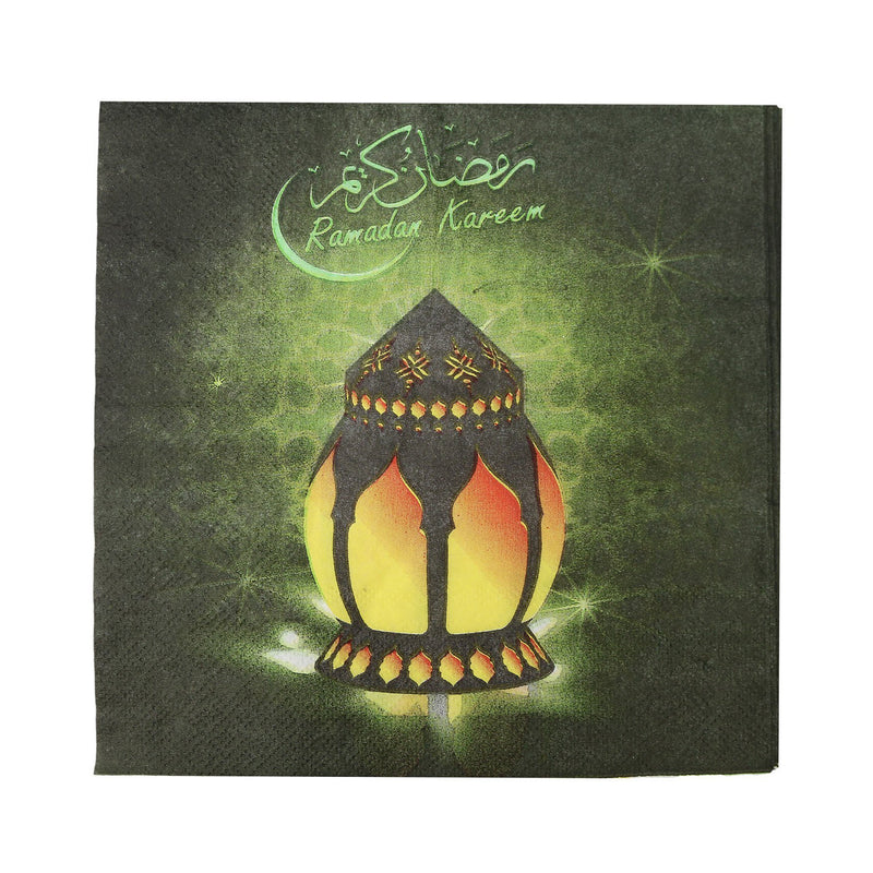 Black & Green 'Ramadan Kareem' Eid Party Napkins (20 Pack)