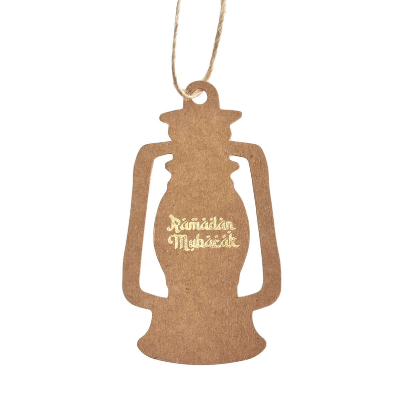 20 Gift Tags With Natural Hessian String - 'Ramadan Mubarak' Lantern